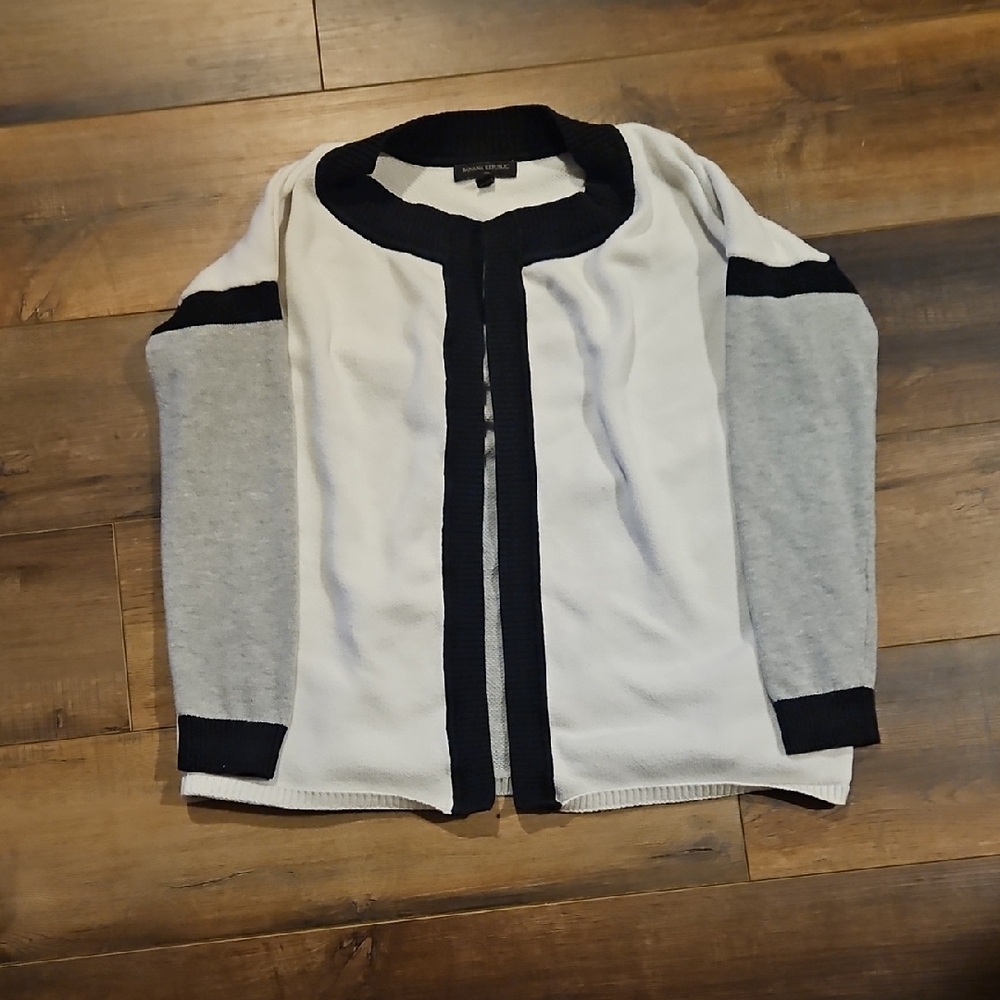 Banana Republic Black and Gray Cardigan